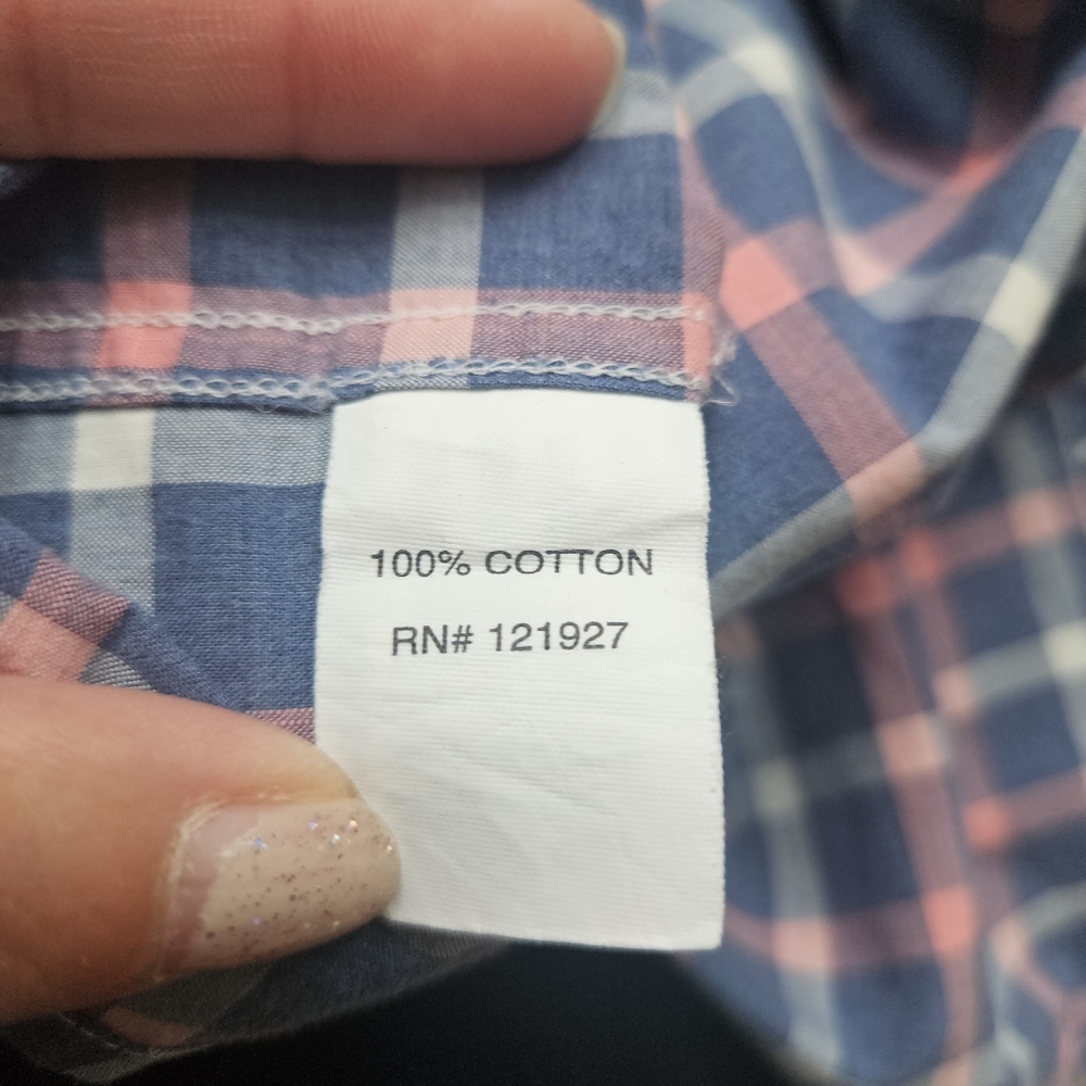 Johnnie-O JMWL 4290 Oscar pink Blue Plaid long sleeve button-down shirt Mens L - Picture 8 of 8